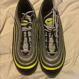 Nike Gray & Neon Yellow Wave-Pattern Sneakers